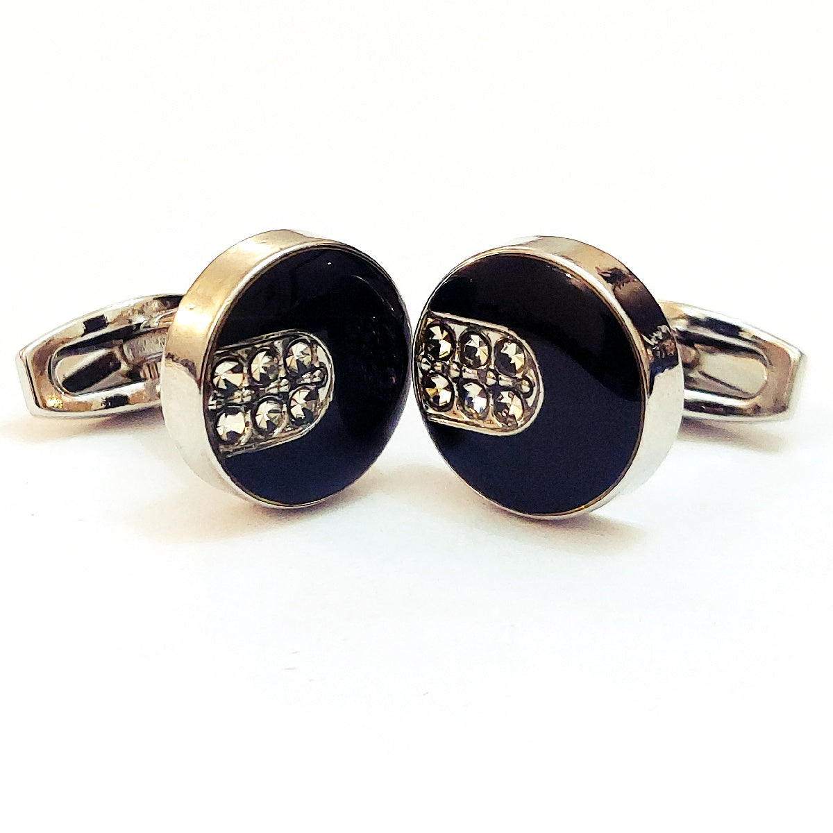 Beautiful Pair Of Cufflinks For Men (Black/Silver)