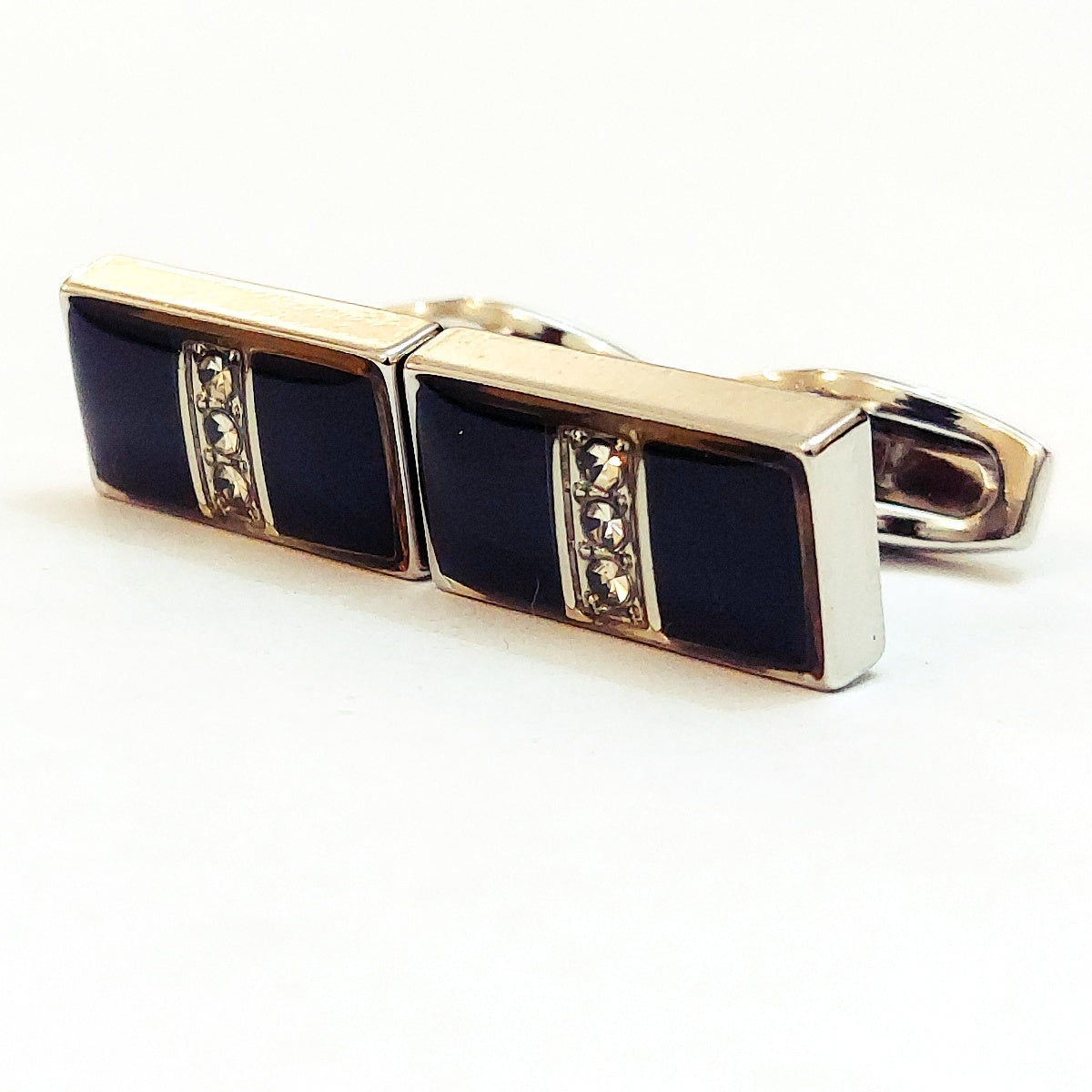Beautiful Pair Of Cufflinks For Men (Black/Silver)