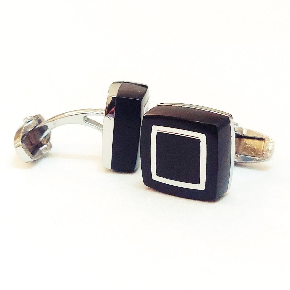 Pretty Handsome & Lovely Cufflinks For Men ( Silver/Black )