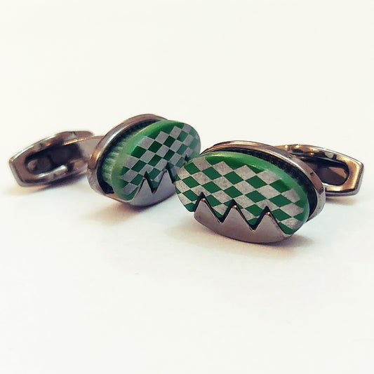 Pretty Handsome & Lovely Cufflinks For Men ( Black/Green )