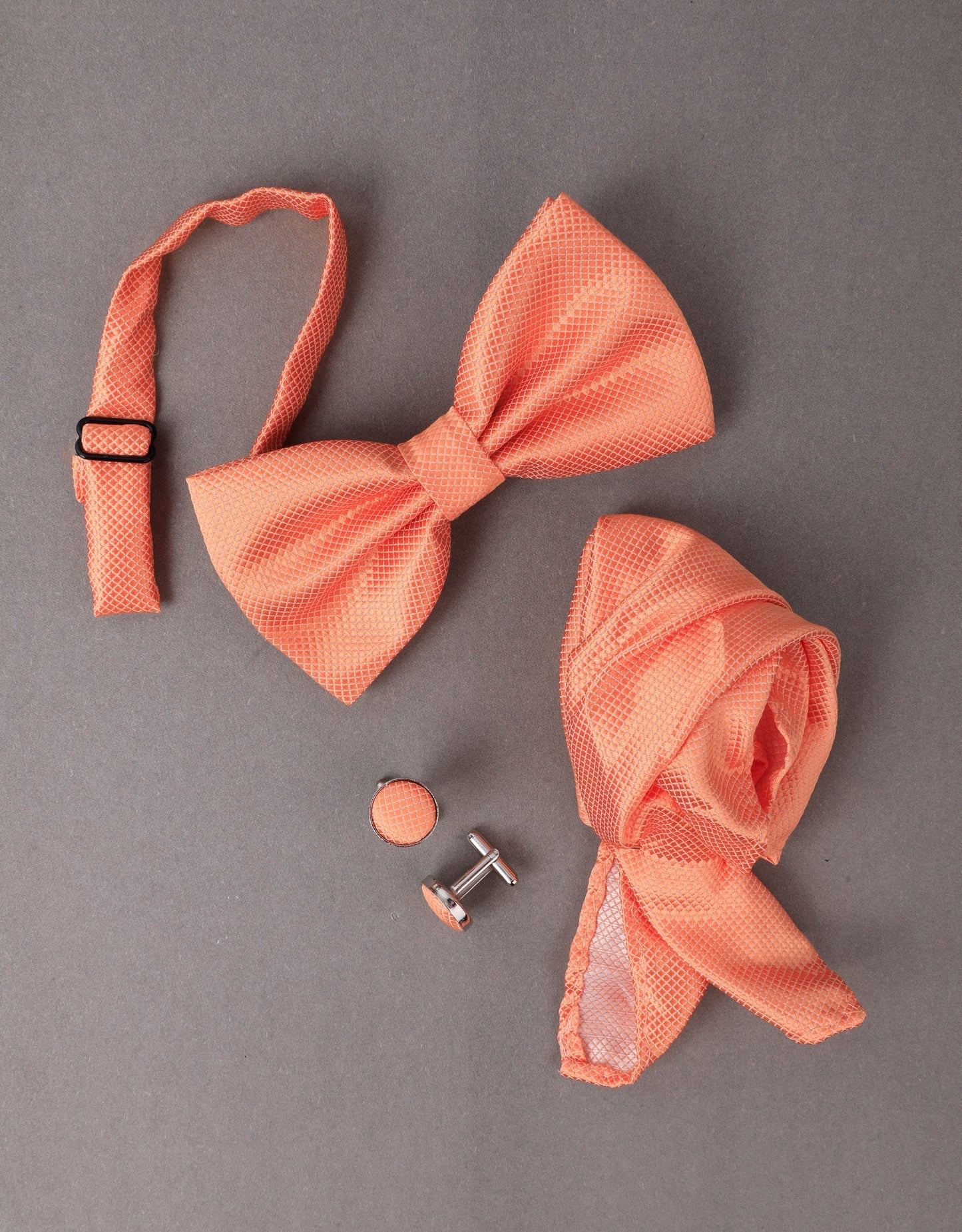 Very Beautiful And Handsome Men's Bow Tie Set For Special Occasions (Peach Color)